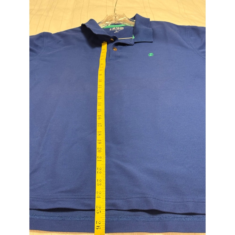 IZOD The Advantage Polo Shirt Mens XL Royal Blue Short Sleeve Pique Golf Top - Picture 5 of 5